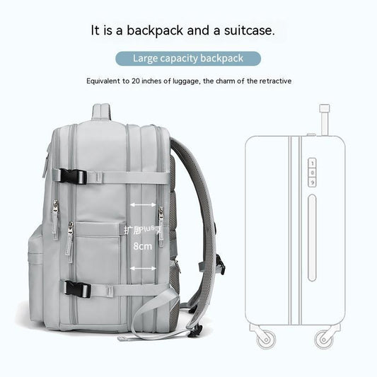 Erweiterbare Reisetasche mit Schuhfach und Laptopfach – Detailansicht
